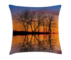 Sunset by Lake View Pillow Cover