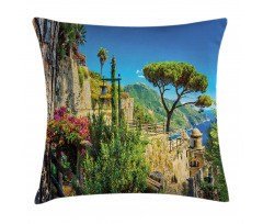 Village Trees Blossoms Pillow Cover