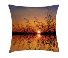 Lake Sunset Photo Scene Pillow Cover