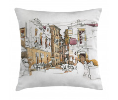 Sketchy Street Art View Pillow Cover