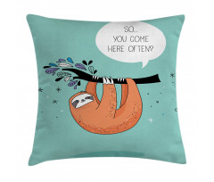 Flirty Sloth Cartoon Pillow Cover