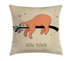 Sleepy Sloth Cartoon Pillow Cover