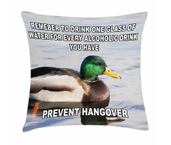 Mallard Duck with Words Pillow Cover