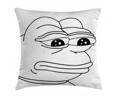 Crying Frog Meme Cartoon Pillow Cover