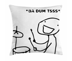 Badumts Drum Meme Comics Pillow Cover