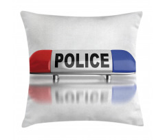 Police Car Sirens Blue Pillow Cover