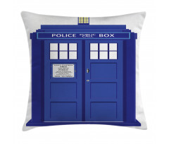 Blue Brit Phone Box Pillow Cover