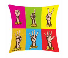Colored Number Hands Pillow Cover