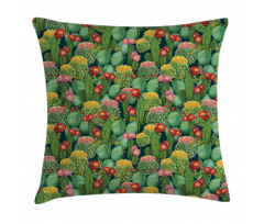 Cactus Flowers Garden Pillow Cover