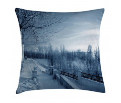 Ice Cold Snowy Scenery Pillow Cover