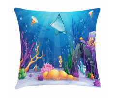 Marine Life Fish Moss Pillow Cover