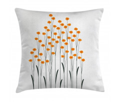 Yellow Daisies Leaves Pillow Cover