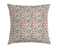 Shabby Plant Leaves Buds Pillow Cover