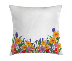 Cartoon Garden Tulips Pillow Cover