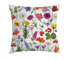 Colored Roses Tulips Pillow Cover