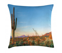 Cactus Sunset Landscape Pillow Cover