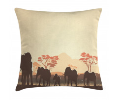 Safari Animal Elephant Pillow Cover