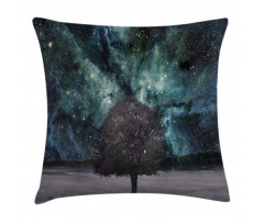 Nebula Galaxy Planet Tree Pillow Cover