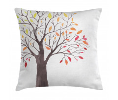 Forest Trees with Leaves Pillow Cover