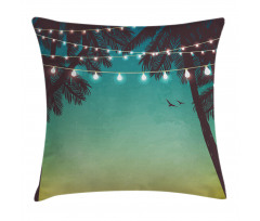 Night Time Sunset Palms Pillow Cover