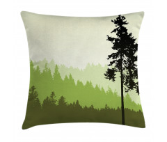 Pine Tree Silihouette Pillow Cover