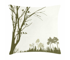 Forest Birds on Tree Pillow Cover