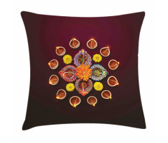 Flowers Burning Candles Pillow Cover
