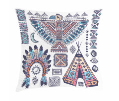 Teepee Eagle Feather Pillow Cover