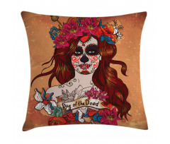Mexican Skull Pillow Cover