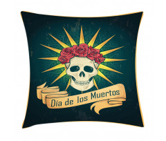 Day of Dead Grunge Pillow Cover