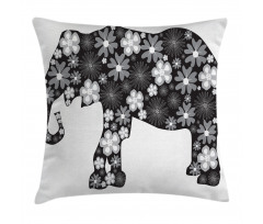 Floral Elephant Pattern Pillow Cover