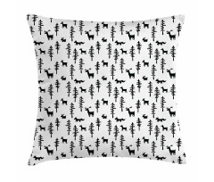 Pine Trees Rabbit Animal Pillow Cover