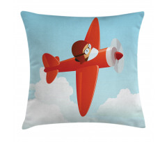 Airplane Flying Cloud Pillow Cover