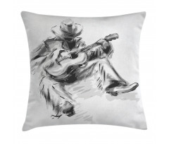 Cowboy and Guitar Eastern Pillow Cover