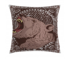 Growling Grizzly Bear Pillow Cover