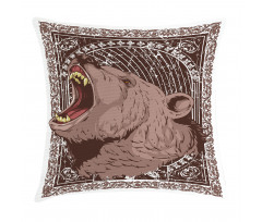 Growling Grizzly Bear Pillow Cover