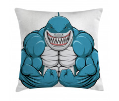 Toothy White Shark Smiling Pillow Cover