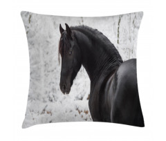 Snowy Winter Scenery Pillow Cover