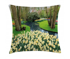 Flower Garden Grass Park Pillow Cover