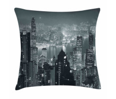 Aerial Night Landscape Pillow Cover