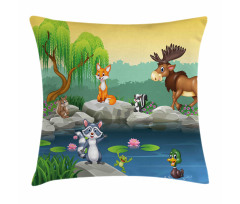 Funny Mascot Animals Pillow Cover