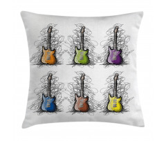Guitar Collage for Teens Pillow Cover