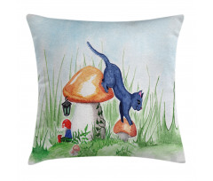 Mushroom Garden Leaf Pillow Cover