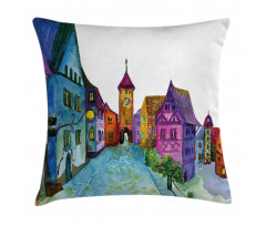 European House Scenery Pillow Cover
