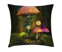 Giant Mushroom and Elve Pillow Cover