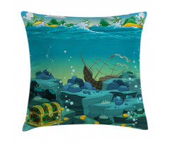 Sunk Ship Pirate Kids Pillow Cover