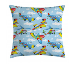 Planes and Helicopters Pillow Cover
