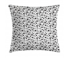 Funny Fish Bone Abstract Pillow Cover