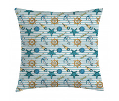 Anchor Wheel Starfish Pillow Cover