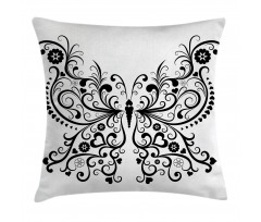 Swirled Wing with Flower Pillow Cover